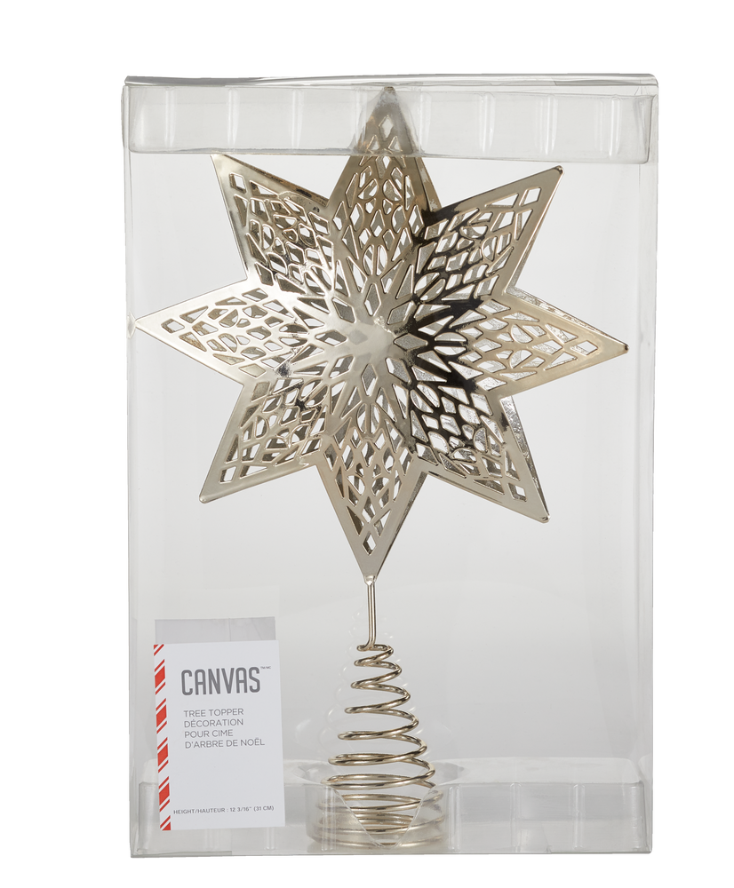 CANVAS Gold Metal Die Cut Star Tree Topper Canadian Tire