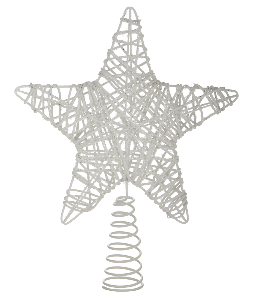 Canvas White Grapevine Star Tree Topper 