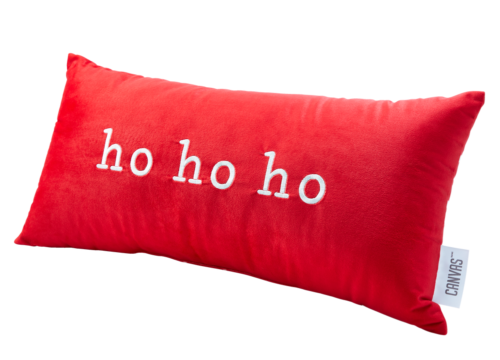 Jillian Harris X CANVAS Red Velvet Ho Ho Ho Christmas Throw Pillow, 22