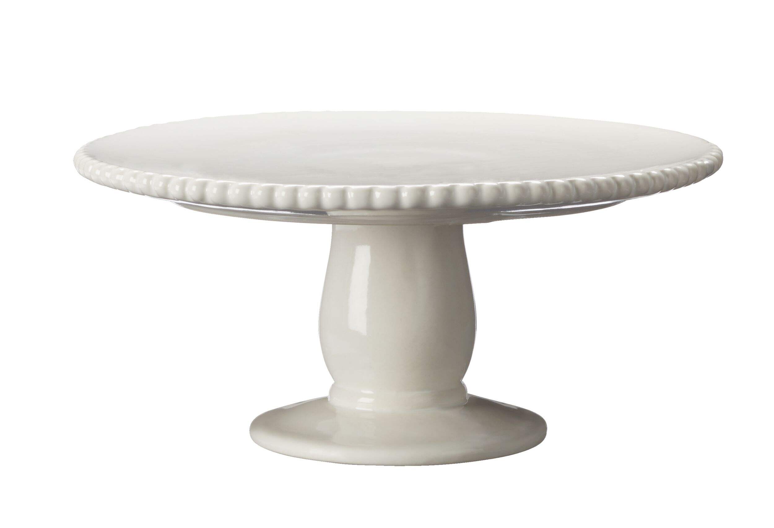Jillian Harris X CANVAS Christmas Cake Stand, White Stoneware, 10-in x 6.5-in Front_Elevated