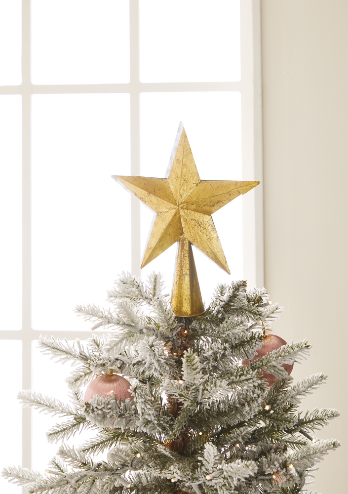 Jillian Harris X CANVAS Metallic Gold Star Christmas Tree Topper, 11in