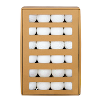 For Living Shatterproof Decoration Ball Christmas Ornament Set in Corrugate Box, White, 60-mm, 48-pc Front_Flat