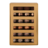 For Living Shatterproof Decoration Ball Christmas Ornament Set in Corrugate Box, Brown, 60-mm, 48-pc Front_Flat