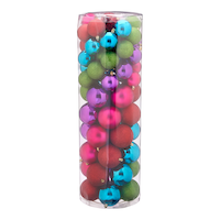 FOR LIVING Shatterproof Mixed  Christmas Ornament Set, Multi-Colour, 80-pc