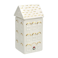 CANVAS Holiday Homecoming Collection Christmas Decoration White Ceramic House with Lid Scented Candle, 6.5-in, 360-g Front_Angled_Right