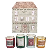 CANVAS Holiday Homecoming Trend Collection Christmas Decoration House Box Scented Candle Set, 4-pc Composite_or_Mixed