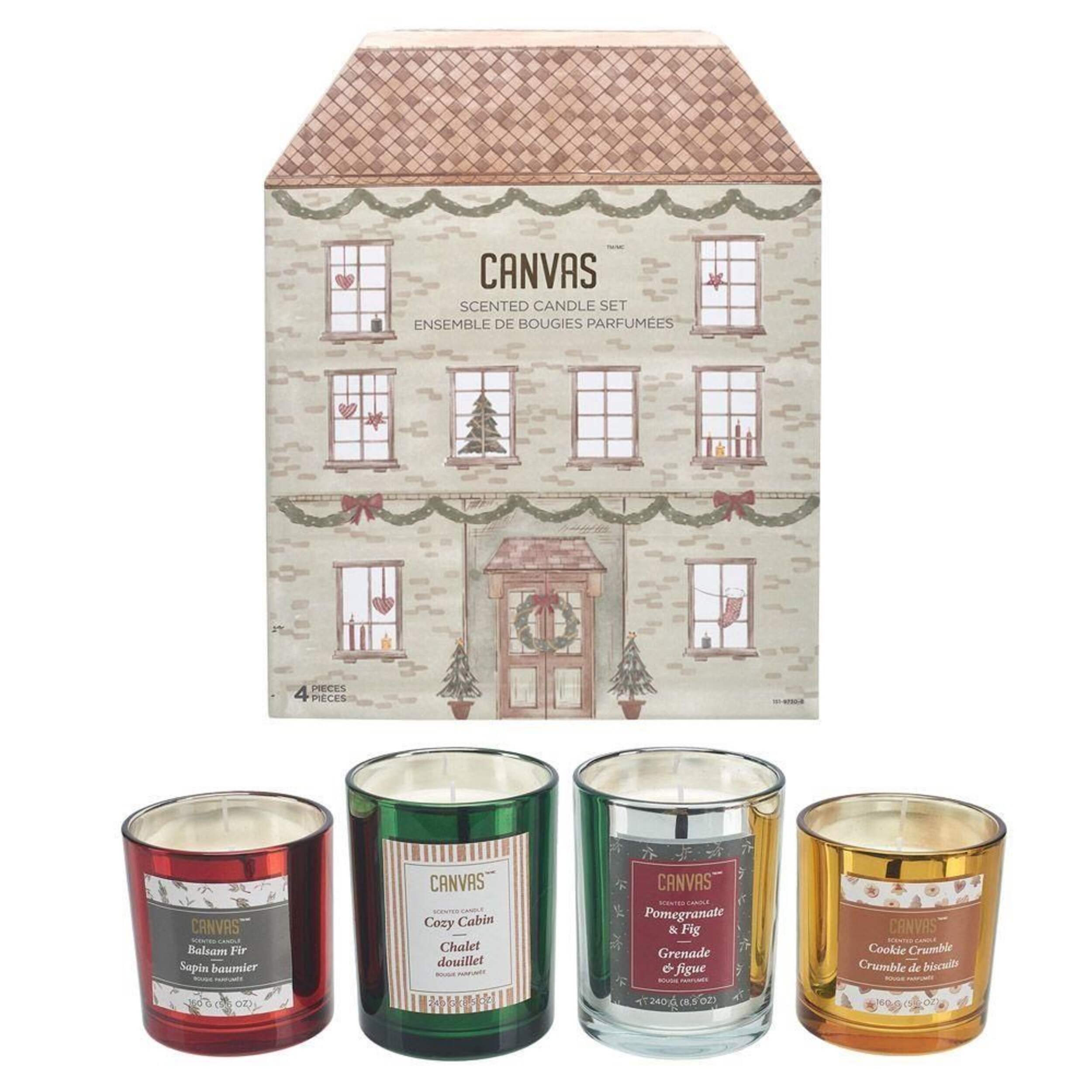 CANVAS Holiday Homecoming Trend Collection Christmas Decoration House Box Scented Candle Set, 4-pc Composite_or_Mixed
