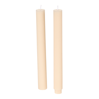 CANVAS Holiday Homecoming Trend Collection Unscented Painted Taper Candle Set, Cream, 11-in, 126-g, 2-pk Front_Flat