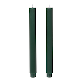CANVAS Holiday Homecoming Trend Collection Unscented Painted Taper Candle Set, Green, 11-in, 126-g, 2-pk Front_Flat