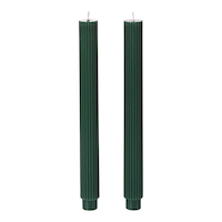 CANVAS Holiday Homecoming Trend Collection Unscented Painted Taper Candle Set, Green, 11-in, 126-g, 2-pk Front_Flat