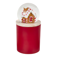CANVAS Santa's Workshop Collection Christmas Decoration Gingerbread House Snow Globe Scented Candle, 7-in, 284-g
