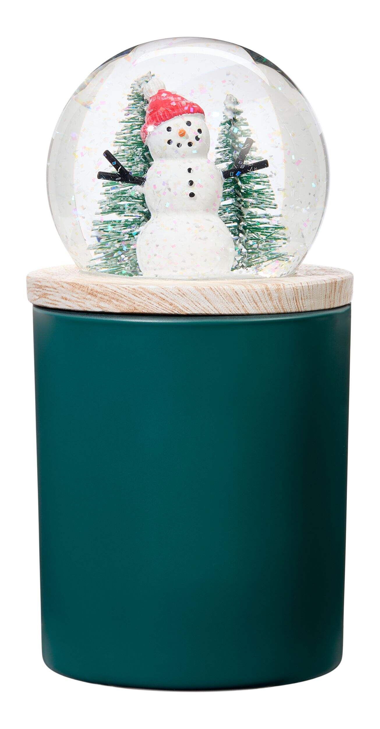 CANVAS Santa's Workshop Collection Christmas Decoration Snowman Snow Globe Scented Candle, 7-in, 284-g Front_Flat
