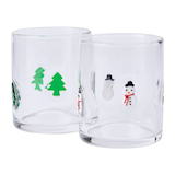 Verres à icône arbres de Noël et bonhomme de neige CANVAS Collection Atelier du père Noël, paq. 2 Front_Angled_Left