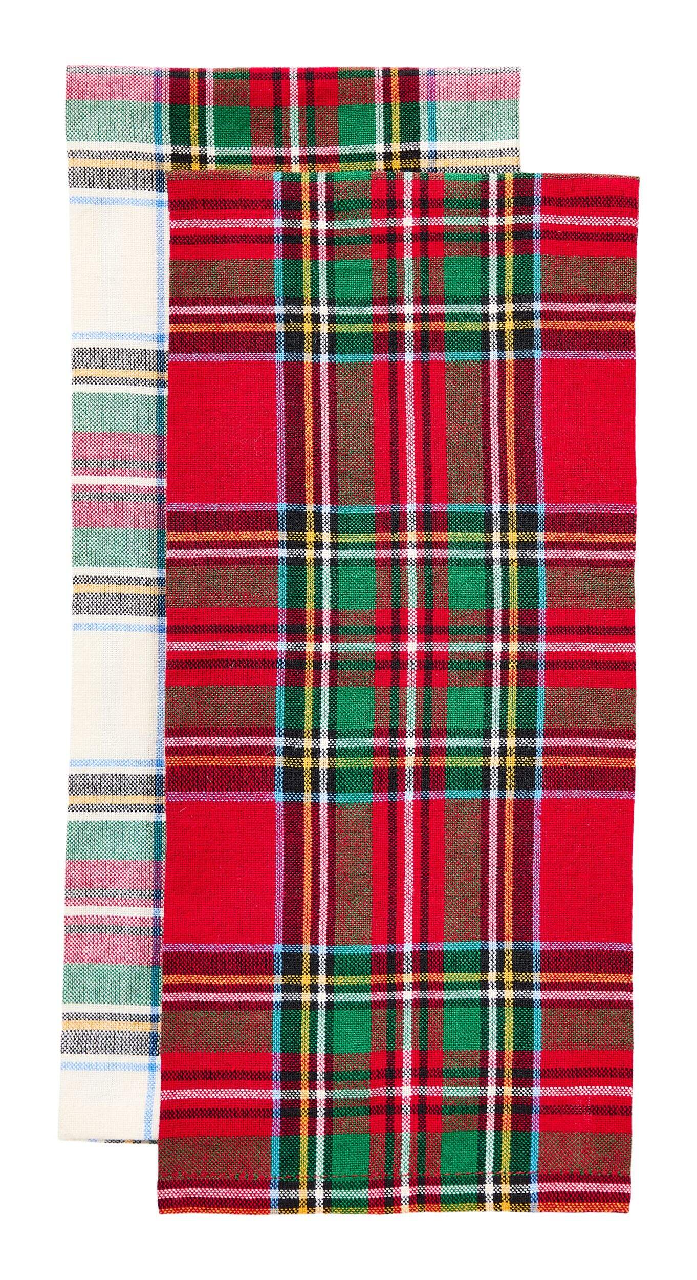 CANVAS Canadian Christmas Collection Holiday Cotton Tea Towels, Multi-Colour, 28x18-in, 2-pk Front_Flat