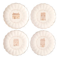 CANVAS Holiday Homecoming Collection Reusable Stoneware Appetizer Plates, 4-pk Front_Flat