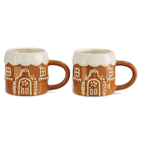 CANVAS Santa's Workshop Collection Gingerbread Mug Set, 20-oz, 2-pk Front_Elevated