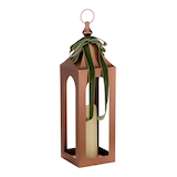 CANVAS Holiday Homecoming Collection Copper Lantern with Candle, 20-in Front_Angled_Right
