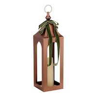 CANVAS Holiday Homecoming Collection Copper Lantern with Candle, 20-in Front_Angled_Right