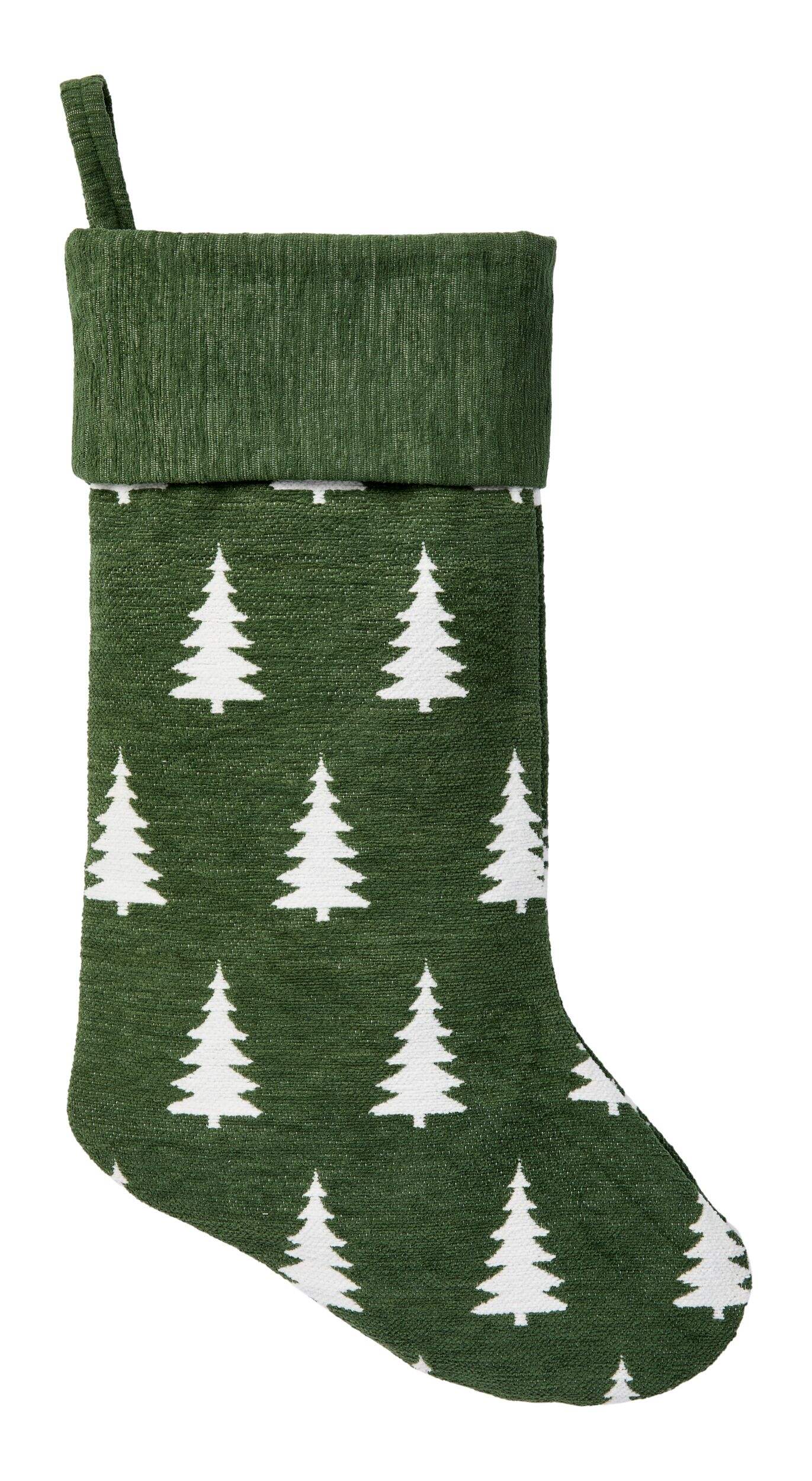 CANVAS Holiday Homecoming Collection Green & Cream Tree Stocking, 20-in Side_Right