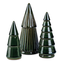 CANVAS Canadian Christmas Collection Green Ceramic Trees Set, 3-pk Front_Flat