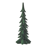 CANVAS Canadian Christmas Collection Dark Green Flocked Tree Holiday Tabletop Décor, 15-in Front_Flat