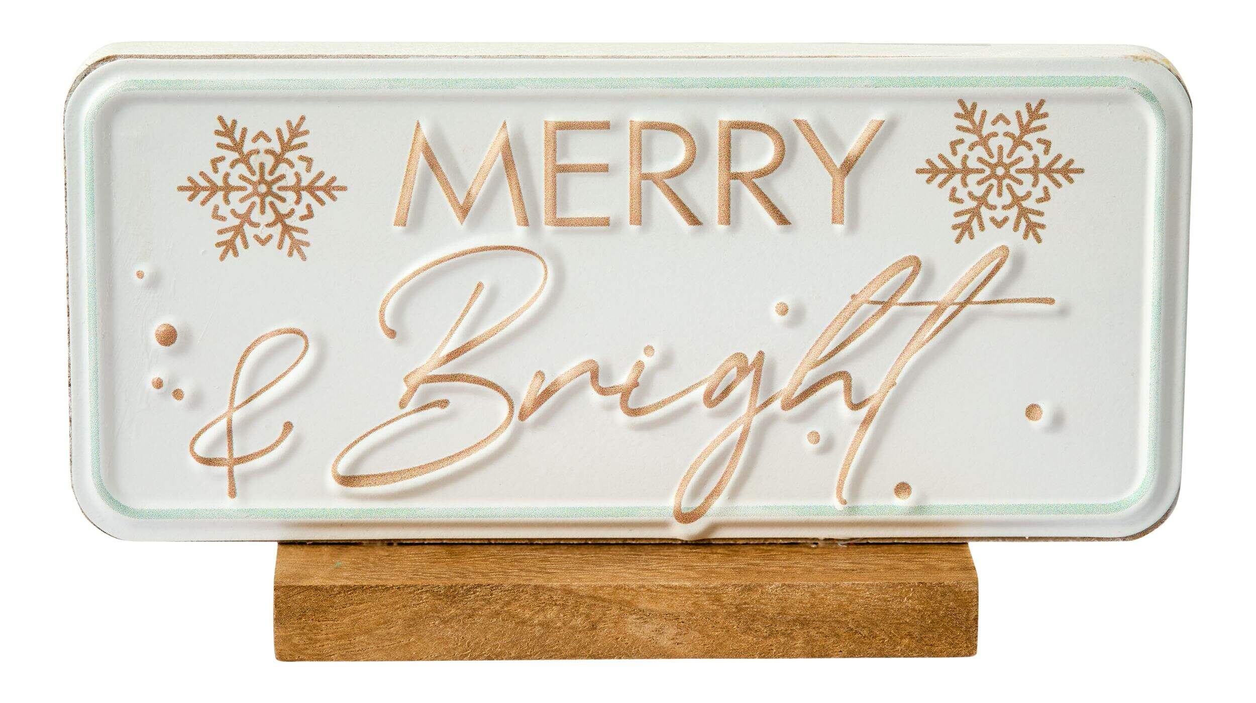 CANVAS Golden Moments Collection "Merry And Bright" Double-Sided Tabletop Sign, 7-in Front_Flat