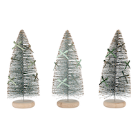 CANVAS Holiday Homecoming Collection Glittering Tabletop Bottlebrush Trees with Bows, 3-pk