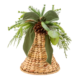 Décoration de table de Noël cloche en paille avec verdure et boucle CANVAS Collection Célébrations à la maison Front_Flat