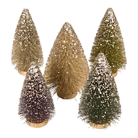 CANVAS Holiday Homecoming Collection Glitter Bottlebrush Trees Christmas Decoration, 5-pc Front_Elevated