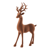 CANVAS Holiday Homecoming Collection Brown Flocked Standing Deer, 18-in Front_Angled_Left