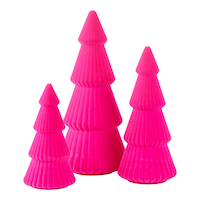 CANVAS Golden Moments Collection Plastic Trees Christmas Decoration, 3-pk, Assorted Colours Front_Elevated