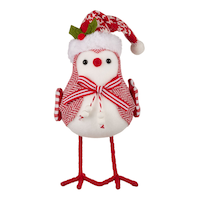 CANVAS Santa's Workshop Collection Candy Cane Bird with Hat Christmas Decoration, 7.5-in Front_Flat