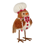 CANVAS Santa's Workshop Collection Gingerbread Bird with Hat Christmas Decoration, 7.5-in Front_Angled_Right
