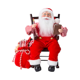 CANVAS Santa's Workshop Collection Santa In Rocking Chair Christmas Decoration, 16-in Front_Flat