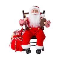 CANVAS Santa's Workshop Collection Santa In Rocking Chair Christmas Decoration, 16-in Front_Flat