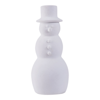CANVAS White Christmas Collection White Flocked Snowman Holiday Tabletop Décor, 10-in Front_Flat