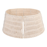 Cache-pied d'arbre de Noël décoratif en tissu blanc et or CANVAS Collection Moments en or, 27 po Front_Elevated