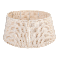 Cache-pied d'arbre de Noël décoratif en tissu blanc et or CANVAS Collection Moments en or, 27 po Front_Elevated