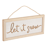 CANVAS White Christmas Collection 'Let It Snow' Double-Sided Wood Sign, Bilingual, 14-in Front_Angled_Right