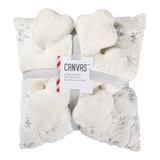 CANVAS Silver Frost Collection Snowflake & Square Glitter Cushion/Throw Pillow, 16x16-in, 2-pk Front_Flat