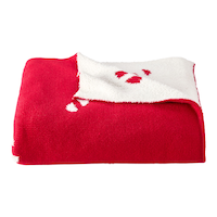 CANVAS Santa's Workshop Collection Reversible Candy Cane Icon Throw Blanket, Red, 50x60-in