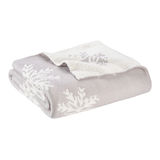 CANVAS Silver Frost Collection Reversible Grey Snowflake Throw Blanket, Grey, 50x60-in Front_Angled_Right