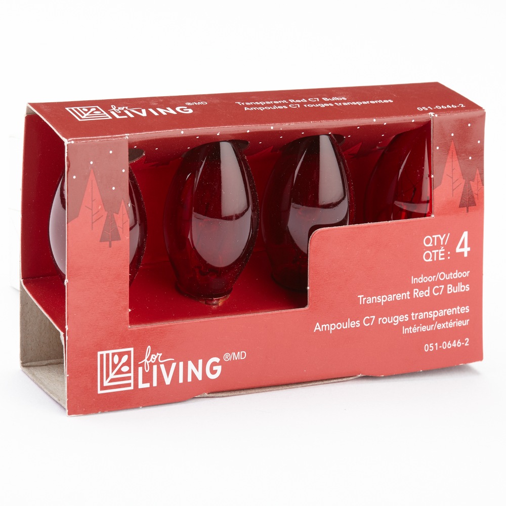 For Living C7 Christmas Lights Replacement Bulbs, 4 Incadescent Lights