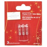 Home Collection 2.5V Mini Incandescent Replacement Christmas Bulbs, Flashing White, 3-pk Front_Flat