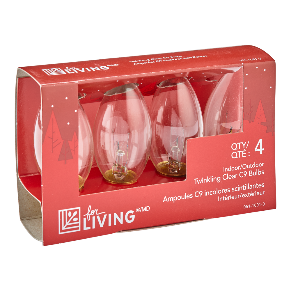 For Living C9 Christmas Lights Replacement Bulbs, 4 Incadescent Lights