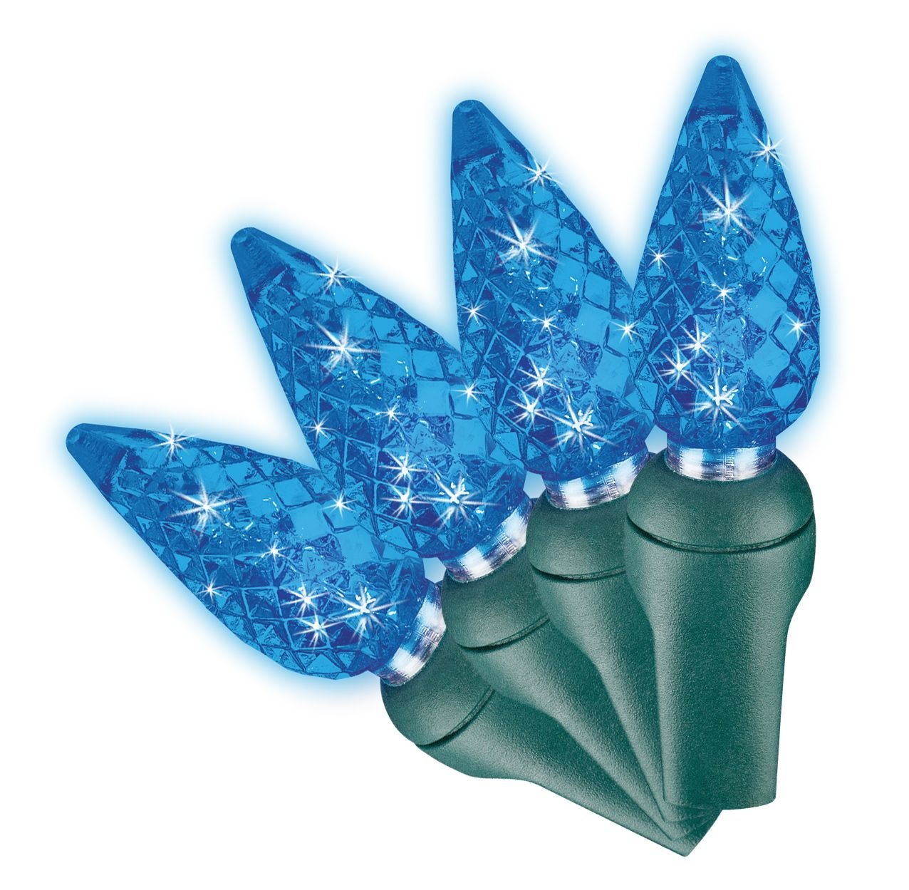 NOMA 35 Outdoor C6 LED Christmas Lights, Light Blue/Pure White, 12ft