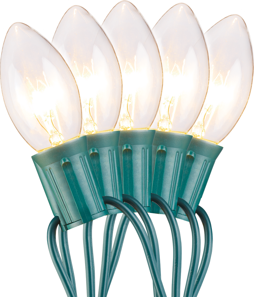 For Living Outdoor C9 Christmas Lights, 25 Incandescent Lights, Pure
