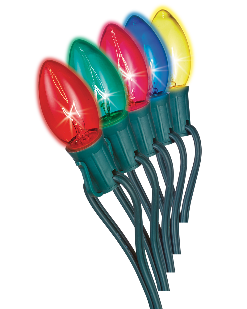 For Living Outdoor C9 Christmas Lights, 25 Incandescent Lights, Multi