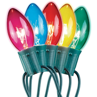 For Living Outdoor C9 Christmas Lights, 25 Incandescent Lights, Multi-colour CloseUp