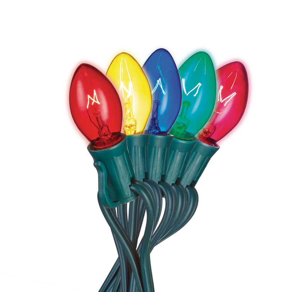 For Living Outdoor C7 Christmas Lights, 25 Incandescent Lights, Multi